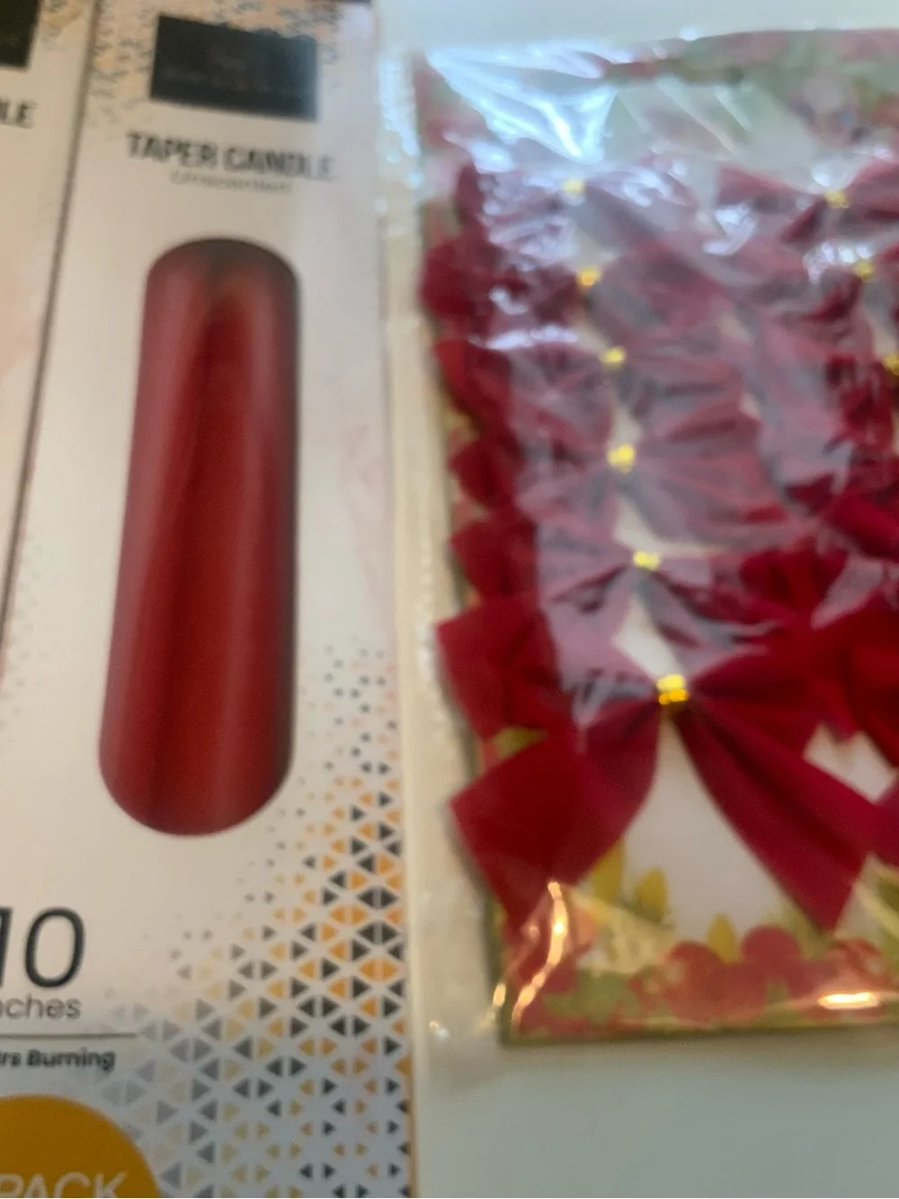 DecorRack 6 Red Taper Candles, 10 inch, Unscented Long Lasting and Smokeless